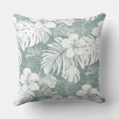 ティール(緑がかった色)グリーントロピカル装飾用クッション クッション (裏面)