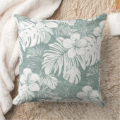 ティール(緑がかった色)グリーントロピカル装飾用クッション クッション (ブランケット)