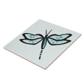 ティール(緑がかった色)グリーンドラゴンフライ タイル (側面)