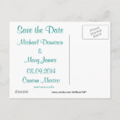 ティール(緑がかった色)グリーンハート花額絵葉書 案内ポストカード (裏面)