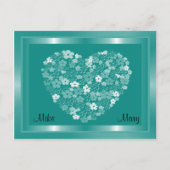 ティール（緑がかった色）グリーンハート花額絵葉書 案内ポストカード (正面)