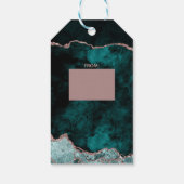 ティール（緑がかった色）グリーンバラ金ゴールドゲートブライダル表示シャワー ギフトタグ (裏面)