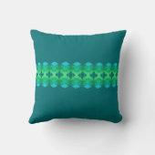 ティール(緑がかった色)グリーンパターンアクセント クッション (裏面)