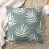 ティール（緑がかった色）グリーンパーム離れ装飾用クッション クッション (ブランケット)