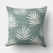 ティール（緑がかった色）グリーンパーム離れ装飾用クッション クッション (正面)