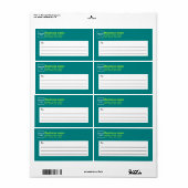 ティール（緑がかった色）グリーンビジネス出荷ラベル ラベル (フルシート)