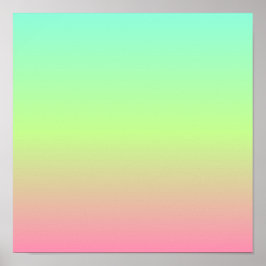 ティール（緑がかった色）グリーンピンクのグラデーシぼやけョン背景 ポスター