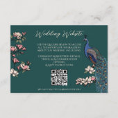 ティール（緑がかった色）グリーンピーコックガーデンウェブサイトQRコード エンクロージャーカード (正面)