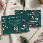 ティール（緑がかった色）グリーンピーコックガーデンウェブサイトQRコード エンクロージャーカード