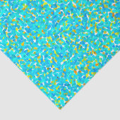 ティール（緑がかった色）グリーンブルーイエロー抽象芸術パターン 薄葉紙 (詳細)