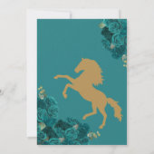 ティール（緑がかった色）グリーンブルーバラウエスタンチャロクリン 招待状 (裏面)