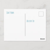 ティール(緑がかった色)グリーンブルーマーブルフルードアートハロー ポストカード (裏面)