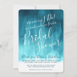 ティール(緑がかった色)グリーンブルーモダンアートブライダルシャワー招待状 招待状