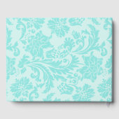 ティール（緑がかった色）グリーンブルーヴィンテージダマスクプリントゲストブック ゲストブック (裏面)