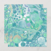 ティール（緑がかった色）グリーンブルー大理石フルフィルドアートサンキューユー (正面/裏面)