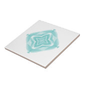 ティール(緑がかった色)グリーンブルー4点ジオメトリックデザインオン白 タイル (側面)