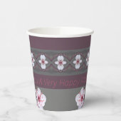 ティール（緑がかった色）グリーンプラムとピンク 紙コップ (左)