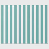 ティール（緑がかった色）グリーンホワイトストライプ誕生日 ラッピングペーパー (フラット)