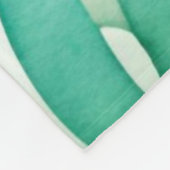ティール(緑がかった色)グリーンホワイト熱帯離れ フリースブランケット (角)