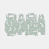 ティール（緑がかった色）グリーンボタニカル葉 フェイバーボックス (折り畳みなし)
