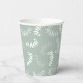 ティール(緑がかった色)グリーンボタニカル葉 紙コップ (左)