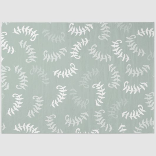 ティール(緑がかった色)グリーンボタニカル葉 薄葉紙 (正面)