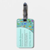 ティール（緑がかった色）グリーンミニマムハウスクリーニングサービス ラゲッジタグ (裏面縦)