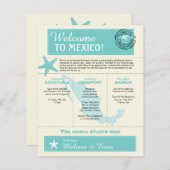 ティール（緑がかった色）グリーンメキシ結婚コのウェルカムレター (正面/裏面)