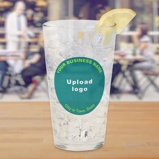 ティール（緑がかった色）グリーンラウンドシェイプのビジネスブランドGlassCup タンブラーグラス