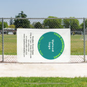 ティール（緑がかった色）グリーンラウンドビジネスブランドオンポートレート 横断幕 (インサイチュ)