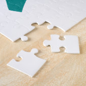 ティール(緑がかった色)グリーンラブグラフィティ ジグソーパズル (側面)