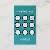 ティール（緑がかった色）グリーンリップ美しいサロン ロイヤリティカード (裏面)