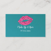 ティール(緑がかった色)グリーンリップ美しいサロン 予約カード (裏面)