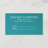 ティール(緑がかった色)グリーンリップ美しいサロン 予約カード (正面)