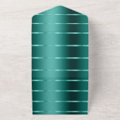 ティール（緑がかった色）グリーンリ結婚ボン オールインワン招待状 (外側)