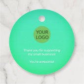 ティール(緑がかった色)グリーンレインボーカラーグラデーション包装ラベル フェイバータグ (裏面)