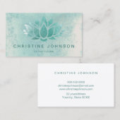 ティール（緑がかった色）グリーンロータスロゴ 名刺 (正面/裏面)