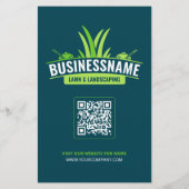 ティール（緑がかった色）&グリーンローン気に造園モーニングローンケア チラシ (裏面)