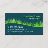 ティール（緑がかった色）&グリーンローン気に造園モーニングローンケア 名刺 (正面)