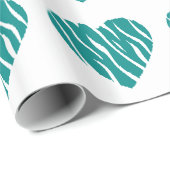 ティール(緑がかった色)グリーンワイルドハート ラッピングペーパー (ロールコーナー)