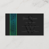 ティール(緑がかった色)グリーン勾配蛇紋付モノグラム 名刺 (裏面)