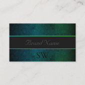 ティール(緑がかった色)グリーン勾配蛇紋付モノグラム 名刺 (正面)