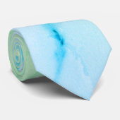 ティール(緑がかった色)グリーン大理石、水彩抽象芸術パターン ネクタイ (ロール)