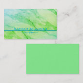 ティール（緑がかった色）グリーン大理石、水彩抽象芸術パターン 名刺 (正面/裏面)
