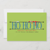 ティール(緑がかった色)&グリーン小妖精や小人シェナニガンスタッフクリスマスパーティー 招待状 (正面)