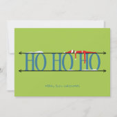 ティール（緑がかった色）&グリーン小妖精や小人シェナニガンズカンパニークリスマス シーズンカード (正面)