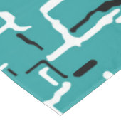 ティール（緑がかった色）グリーン白黒パタモダンーン テーブルクロス (アングル)