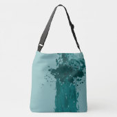 ティール（緑がかった色）グリーン絵を描（ばちゃばちゃ）跳ねるパーティーギフト トートバッグ (裏面)