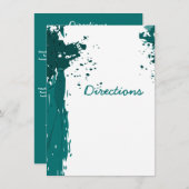 ティール(緑がかった色)グリーン絵を描(ばちゃばちゃ)跳ねる – 方向 エンクロージャーカード (正面/裏面)