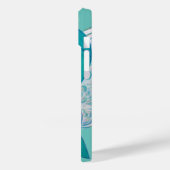 ティール(緑がかった色)グリーン認識度リボンエンジェルアイフォンケース Case-Mate iPhoneケース (裏面 / 左)